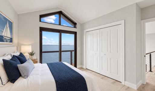 Navy Coastal Guest Room with Sailboats