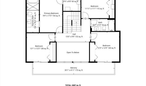 3rd Floor Floor Plan with Dimensions