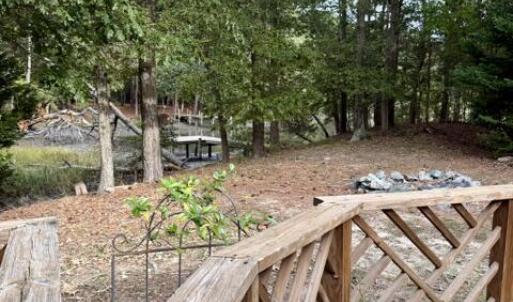 Backyard deck and view out to the water