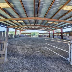 View of horse barn