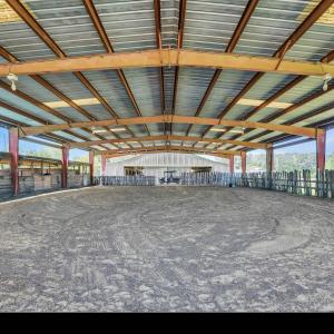 View of horse barn