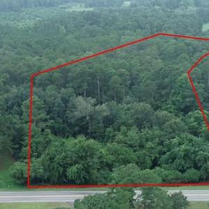 Aerial overview of property's location with proper