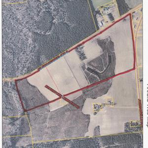 Aerial view of property's location with property b