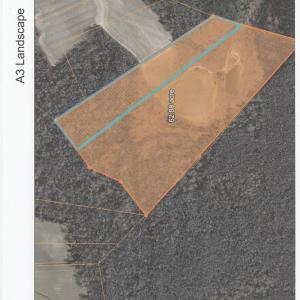 Aerial view of property's location with property b