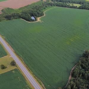 Aerial view of property's location featuring rural