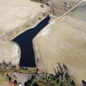 Overview of rural landscape with extensive farmlan