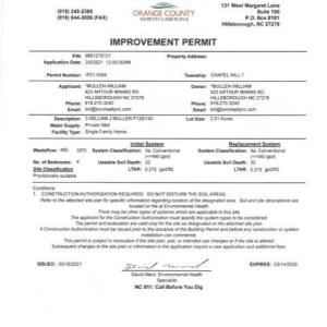 Improvement Permit Lot 3