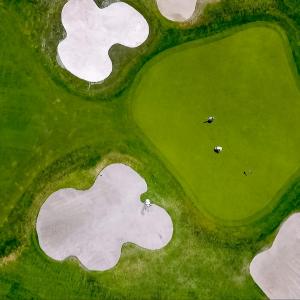 Overhead of Golf Course Hole