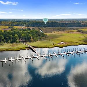 Aerial of boat slips