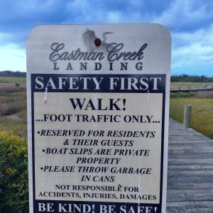 Eastman Creek Dock Sign