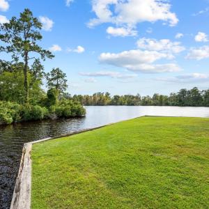 grassy area near the boat slips