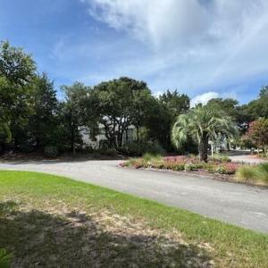 landscaped island in front of the lot
