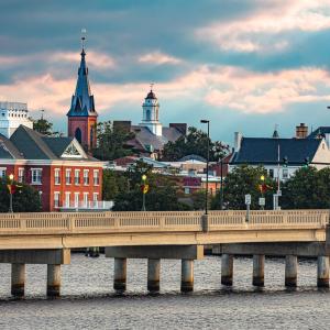 New Bern Bridge and Clock FB-