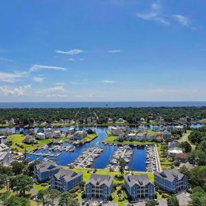 St James Marina drone to ocean