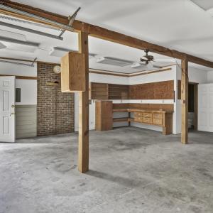 Garage with bathroom