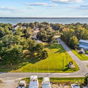 Drone shot towards Bogue Sound