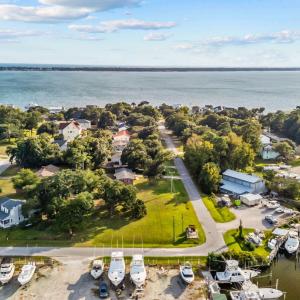 Drone shot towards Bogue Sound