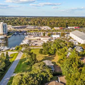 Drone shot towards the creek