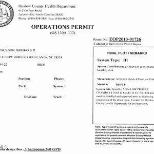 13. 3 Bedroom Permit For Existing Mound