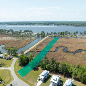 Aerial photo of lot 40-40A with boundari