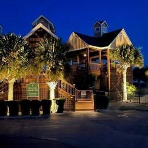 St James Beach club close up night