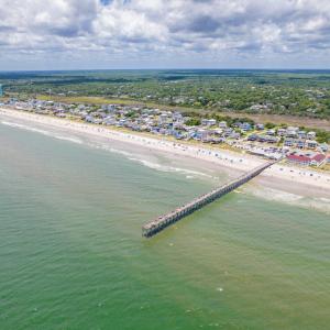 aerial of Oak island pier