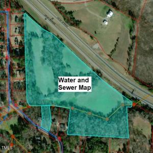 Aerial Map with Water and Sewer