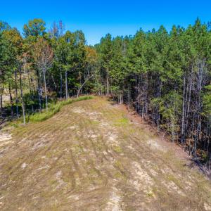 Aerial view of cleared road frontage