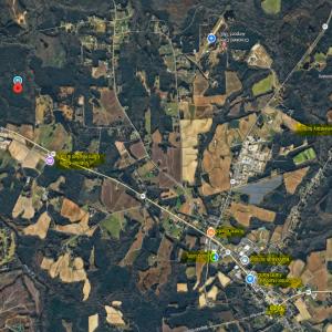 Aerial google map with stores