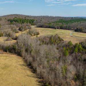 Aerial view from backside of 27 acre tra