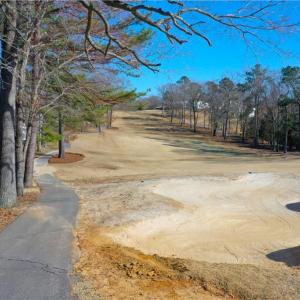 View down the cart path towards the clubhouse