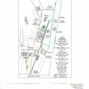This shows lot 6 and 7 as they exist now, and the next picture shows the lots with the dividing line changed as proposed . See document section.