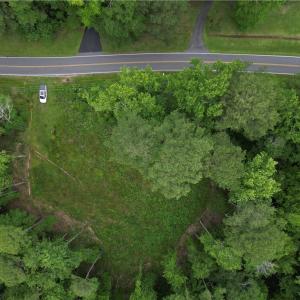 top view of cleared area