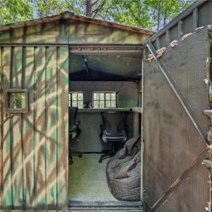 Inside the raised hunting blind