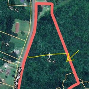 Approximately where the 10 acres will be subdivided. Surveyor will determine exact location. This is an estimation only.