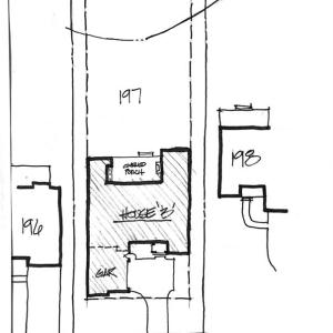 Potential home plan shown on Site Sketch
