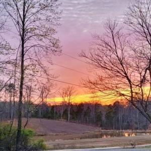Sunset over pond