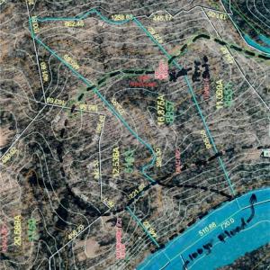 The GIS Map with Topography - Dashed lines are the roads