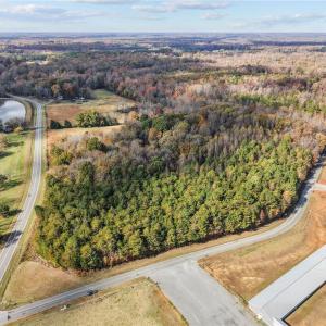 Aerial view of vacant land. Lot lines and dimensions are approximate.