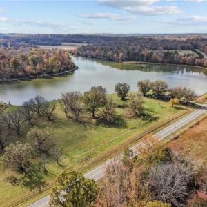 Aerial view of the Timber Ridge Lake across the vacant lot.