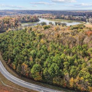 Aerial view of vacant land. Lot lines and dimensions are approximate.