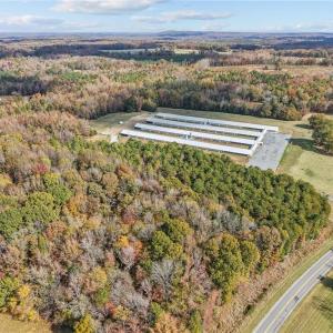Aerial view of vacant land and farms. Lot lines and dimensions are approximate.