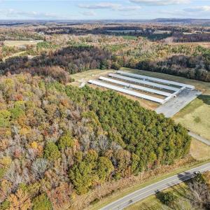 Aerial view of vacant land and farms. Lot lines and dimensions are approximate.