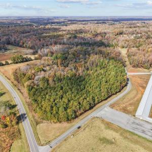 Aerial view of vacant land. Lot lines and dimensions are approximate.
