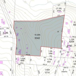 County Parcel Map with elevation lines