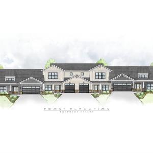 Artist rendering of the single and two story town home 4-unit "ABBA"