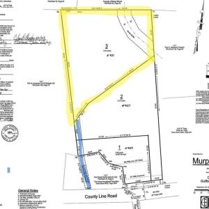 Survey with highlighted easement