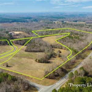 Aerial view of all three tracts with approximated property lines