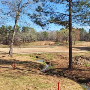 Another angle of the 18th green and fairway with lot 54 behind it just past the lake in the middle of the photo.