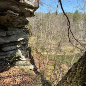 2/3 way up the cliff overlooking the Dan